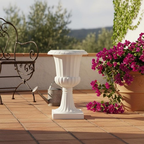 Large round pedestal planter - round,