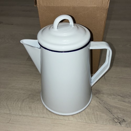Enamel coffee pot white - enamel,