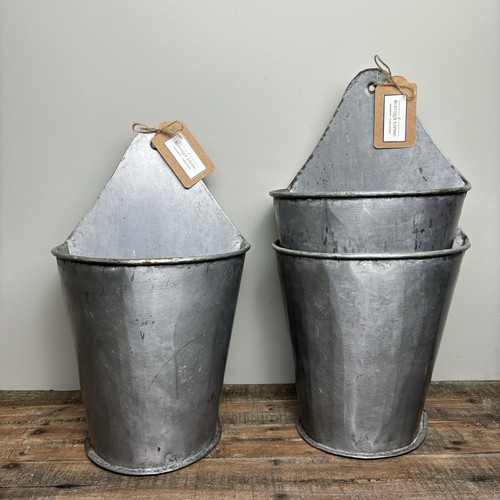 Rustic metal half bucket - rustic,