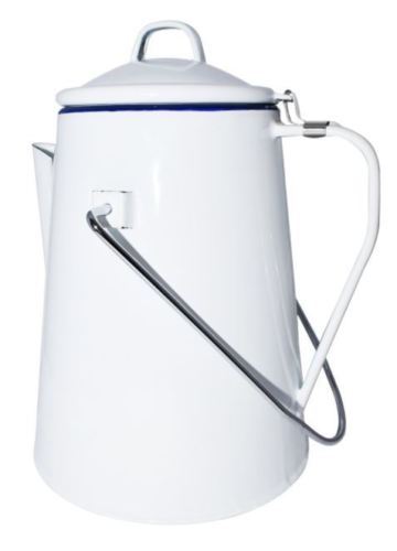 White enamel metal coffee - enamel, pot