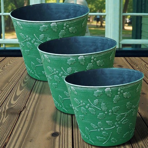 Vintage green holly - holly, plastic
