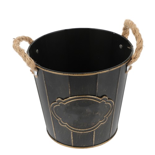 Vintage iron bucket flower - bucket,
