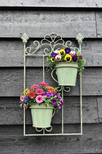 Green pot metal wall planter - 2,
