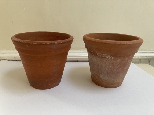 Vintage clay terracotta pots - vintage,
